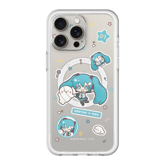 スリムプロテクションプレミアムケース with MagSafe［ しろたん×初音ミク - ステッカー ］