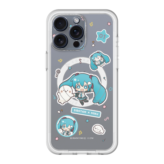スリムプロテクションプレミアムケース with MagSafe［ しろたん×初音ミク - ステッカー ］