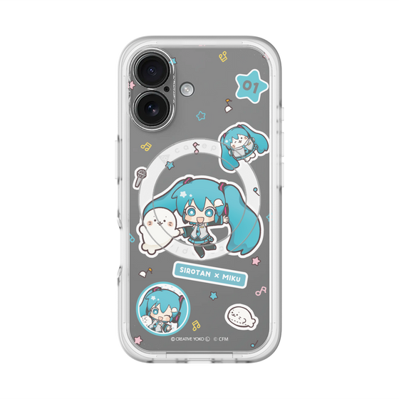 スリムプロテクションプレミアムケース with MagSafe［ しろたん×初音ミク - ステッカー ］