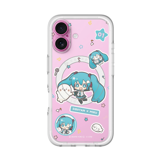 スリムプロテクションプレミアムケース with MagSafe［ しろたん×初音ミク - ステッカー ］