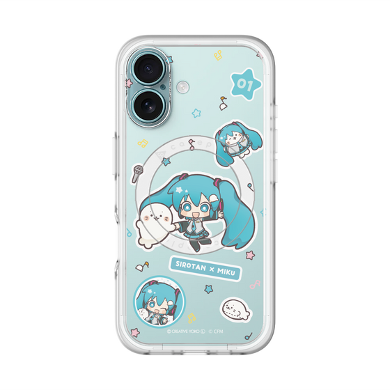 スリムプロテクションプレミアムケース with MagSafe［ しろたん×初音ミク - ステッカー ］