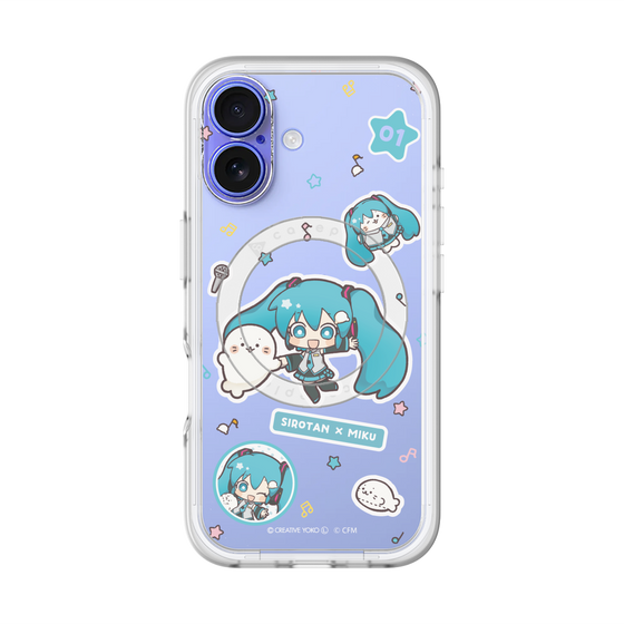 スリムプロテクションプレミアムケース with MagSafe［ しろたん×初音ミク - ステッカー ］
