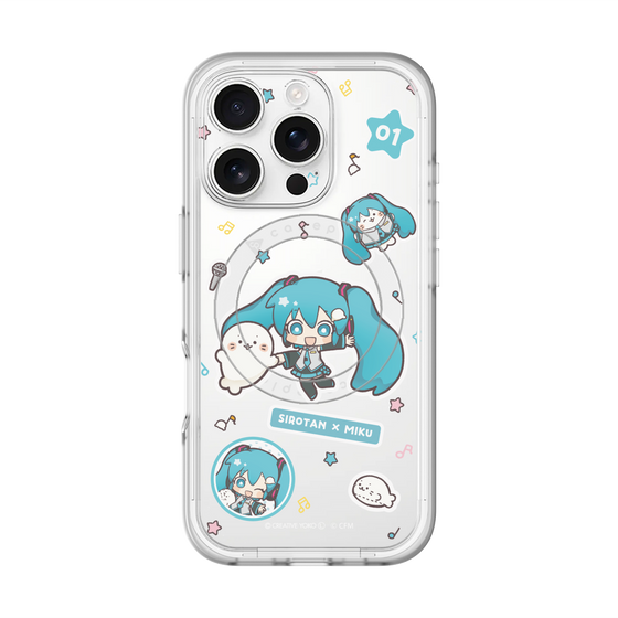 スリムプロテクションプレミアムケース with MagSafe［ しろたん×初音ミク - ステッカー ］