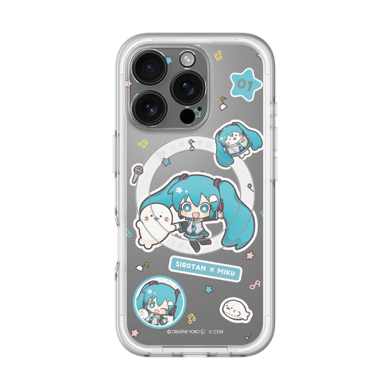 スリムプロテクションプレミアムケース with MagSafe［ しろたん×初音ミク - ステッカー ］