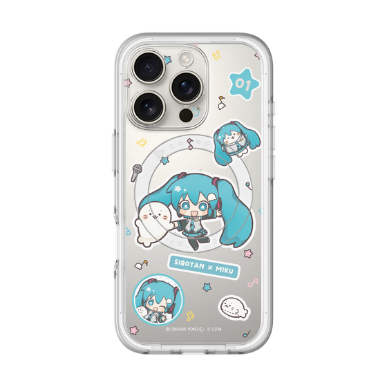 スリムプロテクションプレミアムケース with MagSafe［ しろたん×初音ミク - ステッカー ］
