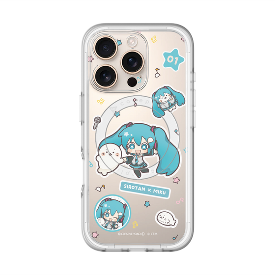 スリムプロテクションプレミアムケース with MagSafe［ しろたん×初音ミク - ステッカー ］