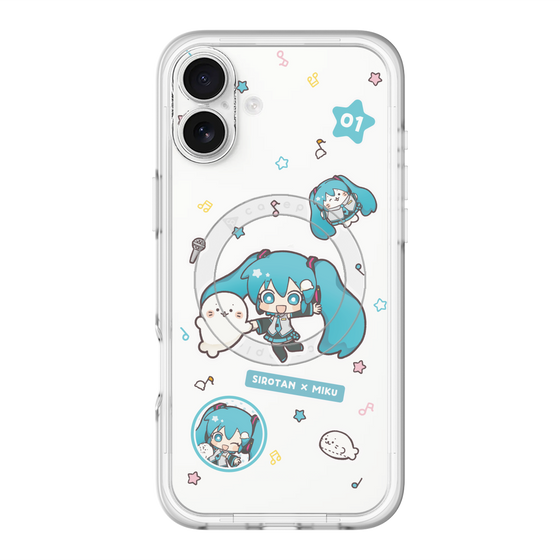 スリムプロテクションプレミアムケース with MagSafe［ しろたん×初音ミク - ステッカー ］
