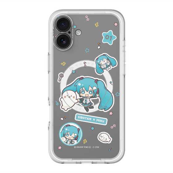 スリムプロテクションプレミアムケース with MagSafe［ しろたん×初音ミク - ステッカー ］