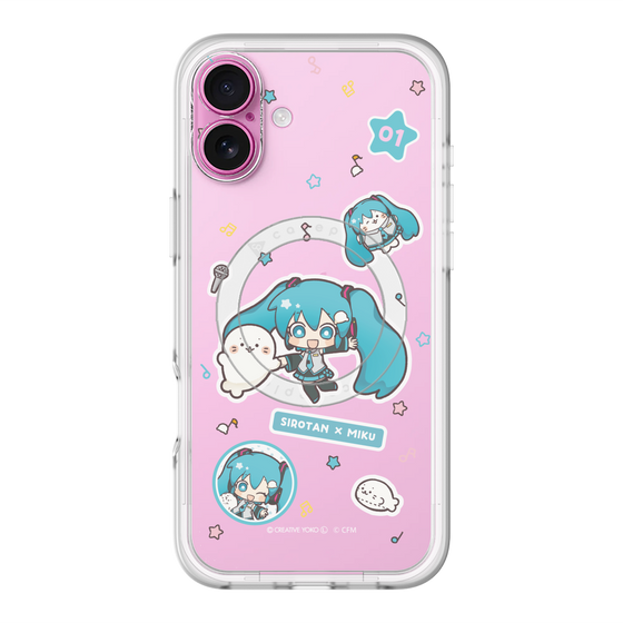 スリムプロテクションプレミアムケース with MagSafe［ しろたん×初音ミク - ステッカー ］
