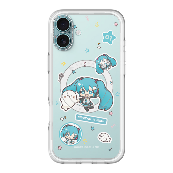 スリムプロテクションプレミアムケース with MagSafe［ しろたん×初音ミク - ステッカー ］