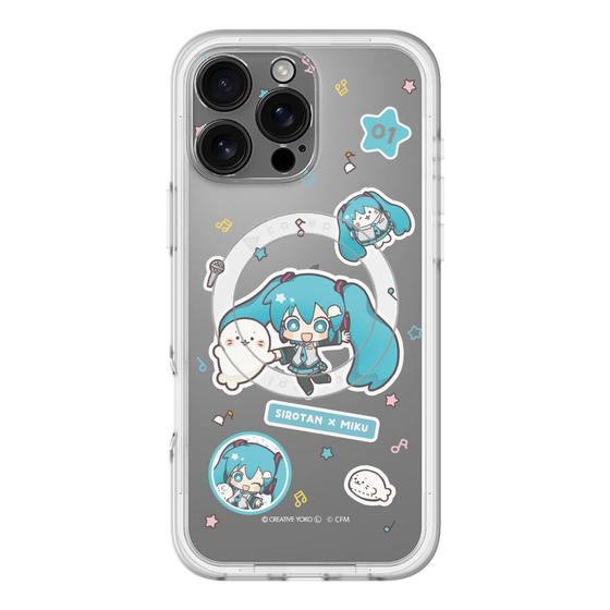 スリムプロテクションプレミアムケース with MagSafe［ しろたん×初音ミク - ステッカー ］