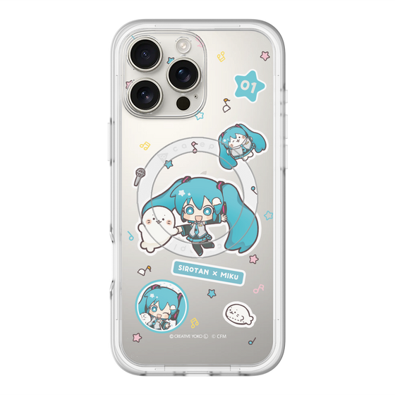 スリムプロテクションプレミアムケース with MagSafe［ しろたん×初音ミク - ステッカー ］