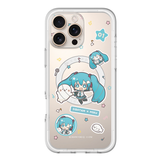 スリムプロテクションプレミアムケース with MagSafe［ しろたん×初音ミク - ステッカー ］