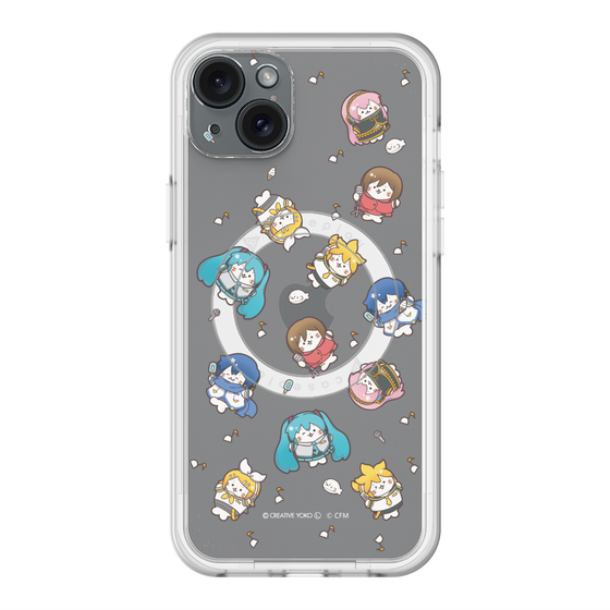 スリムプロテクションプレミアムケース with MagSafe［ しろたん×初音ミク - 総柄 - クリア ］