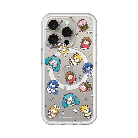スリムプロテクションプレミアムケース with MagSafe［ しろたん×初音ミク - 総柄 - クリア ］