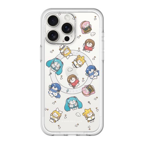 スリムプロテクションプレミアムケース with MagSafe［ しろたん×初音ミク - 総柄 - クリア ］