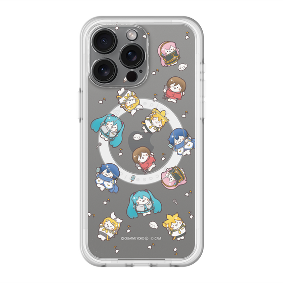 スリムプロテクションプレミアムケース with MagSafe［ しろたん×初音ミク - 総柄 - クリア ］