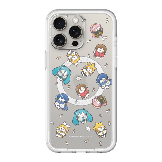 スリムプロテクションプレミアムケース with MagSafe［ しろたん×初音ミク - 総柄 - クリア ］