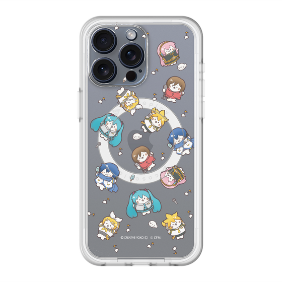 スリムプロテクションプレミアムケース with MagSafe［ しろたん×初音ミク - 総柄 - クリア ］