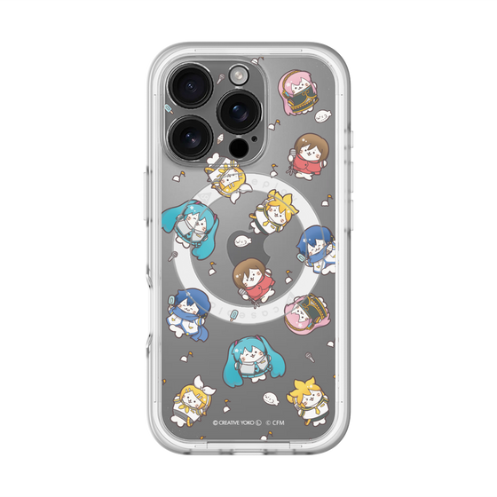 スリムプロテクションプレミアムケース with MagSafe［ しろたん×初音ミク - 総柄 - クリア ］