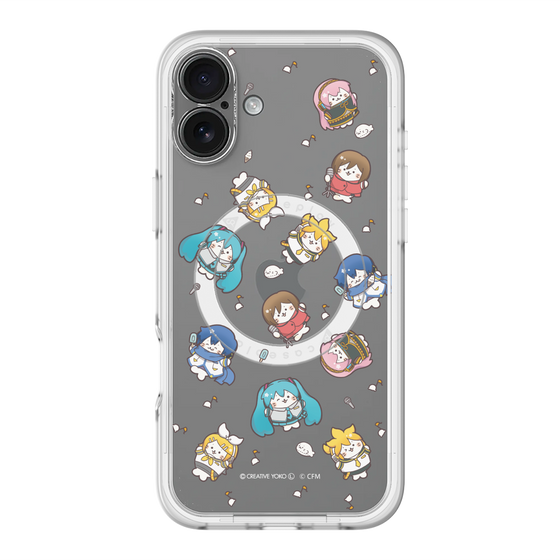 スリムプロテクションプレミアムケース with MagSafe［ しろたん×初音ミク - 総柄 - クリア ］