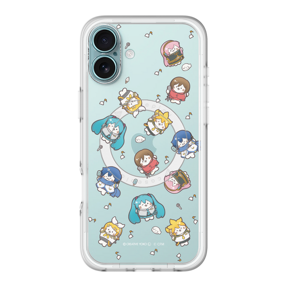 スリムプロテクションプレミアムケース with MagSafe［ しろたん×初音ミク - 総柄 - クリア ］