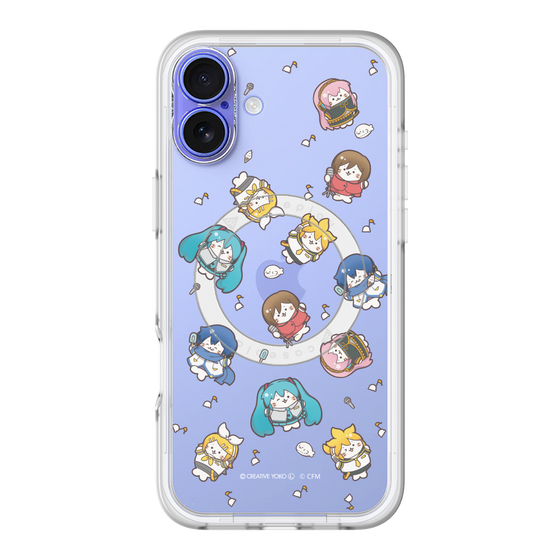 スリムプロテクションプレミアムケース with MagSafe［ しろたん×初音ミク - 総柄 - クリア ］