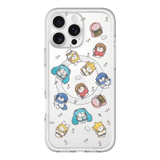 スリムプロテクションプレミアムケース with MagSafe［ しろたん×初音ミク - 総柄 - クリア ］
