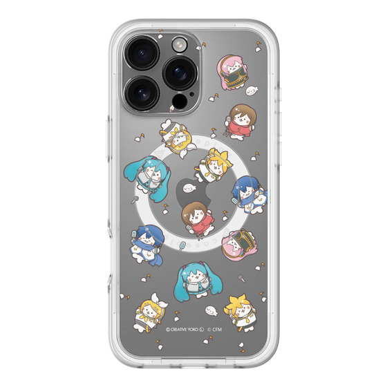 スリムプロテクションプレミアムケース with MagSafe［ しろたん×初音ミク - 総柄 - クリア ］