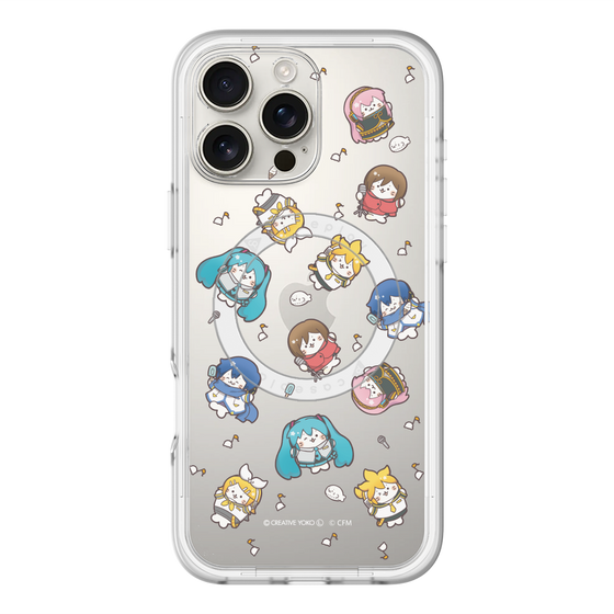 スリムプロテクションプレミアムケース with MagSafe［ しろたん×初音ミク - 総柄 - クリア ］