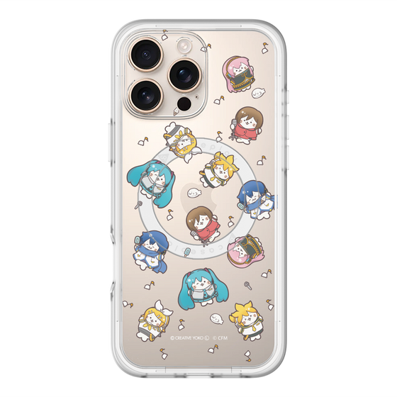スリムプロテクションプレミアムケース with MagSafe［ しろたん×初音ミク - 総柄 - クリア ］