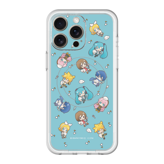 スリムプロテクションプレミアムケース with MagSafe［ しろたん×初音ミク - 総柄 - カラー ］