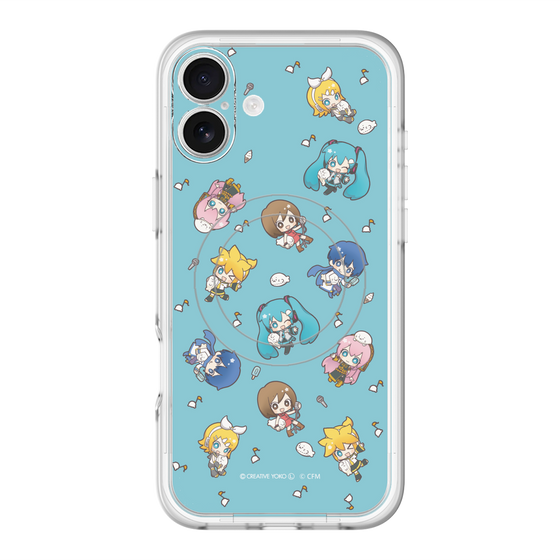 スリムプロテクションプレミアムケース with MagSafe［ しろたん×初音ミク - 総柄 - カラー ］