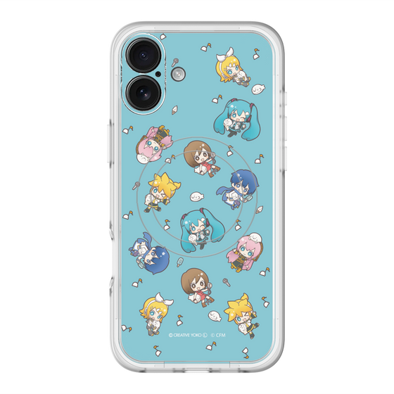 スリムプロテクションプレミアムケース with MagSafe［ しろたん×初音ミク - 総柄 - カラー ］