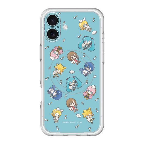 スリムプロテクションプレミアムケース with MagSafe［ しろたん×初音ミク - 総柄 - カラー ］
