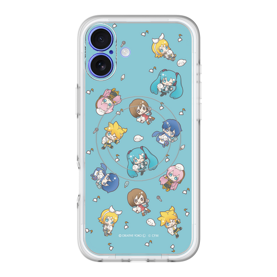 スリムプロテクションプレミアムケース with MagSafe［ しろたん×初音ミク - 総柄 - カラー ］