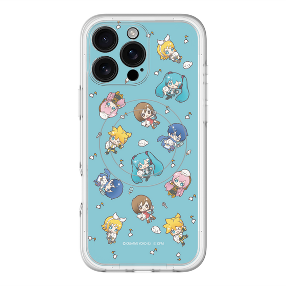 スリムプロテクションプレミアムケース with MagSafe［ しろたん×初音ミク - 総柄 - カラー ］