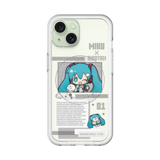 スリムプロテクションプレミアムケース with MagSafe［ しろたん×初音ミク - 初音ミク - インフォグラフィック ］
