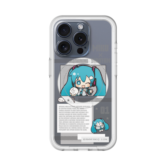 スリムプロテクションプレミアムケース with MagSafe［ しろたん×初音ミク - 初音ミク - インフォグラフィック ］