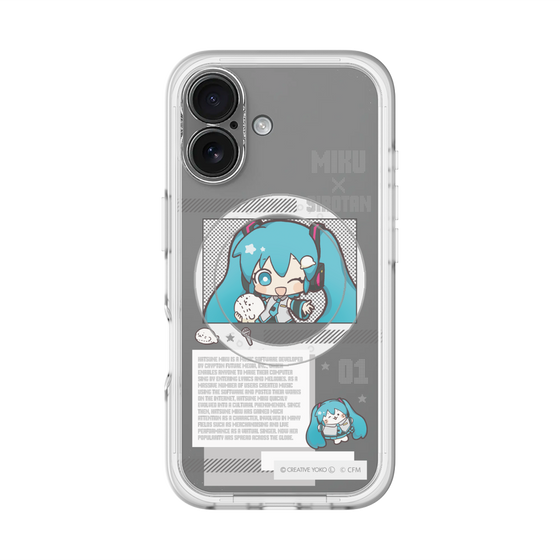 スリムプロテクションプレミアムケース with MagSafe［ しろたん×初音ミク - 初音ミク - インフォグラフィック ］