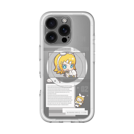 スリムプロテクションプレミアムケース with MagSafe［ しろたん×初音ミク - 鏡音リン - インフォグラフィック ］