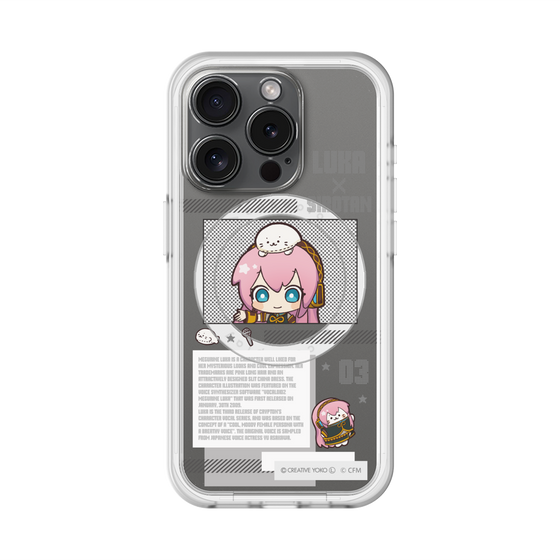 スリムプロテクションプレミアムケース with MagSafe［ しろたん×初音ミク - 巡音ルカ - インフォグラフィック ］