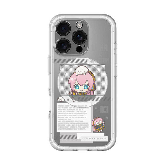 スリムプロテクションプレミアムケース with MagSafe［ しろたん×初音ミク - 巡音ルカ - インフォグラフィック ］