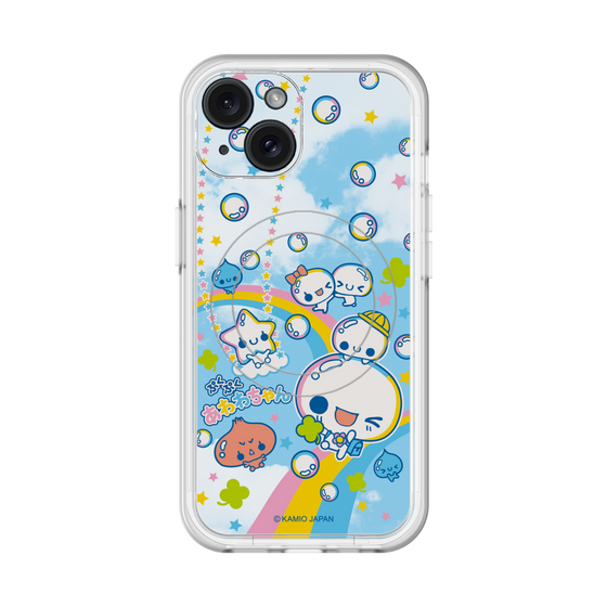 スリムプロテクションプレミアムケース with MagSafe［ ぷくぷくあわわちゃん - レインボー ］