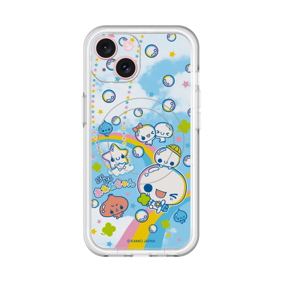 スリムプロテクションプレミアムケース with MagSafe［ ぷくぷくあわわちゃん - レインボー ］