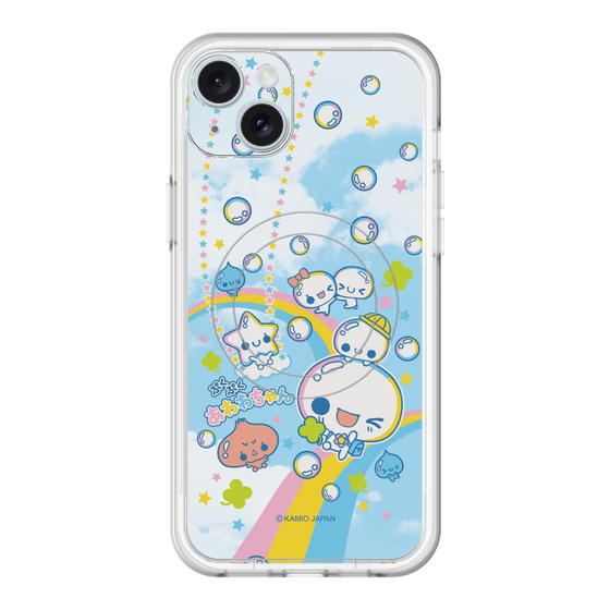 スリムプロテクションプレミアムケース with MagSafe［ ぷくぷくあわわちゃん - レインボー ］