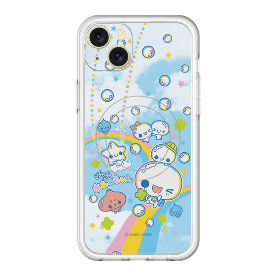 スリムプロテクションプレミアムケース with MagSafe［ ぷくぷくあわわちゃん - レインボー ］