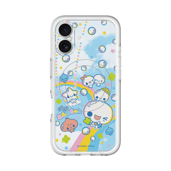 スリムプロテクションプレミアムケース with MagSafe［ ぷくぷくあわわちゃん - レインボー ］