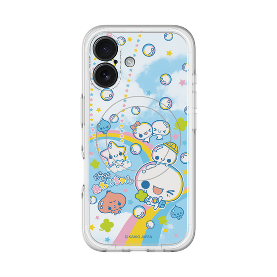 スリムプロテクションプレミアムケース with MagSafe［ ぷくぷくあわわちゃん - レインボー ］