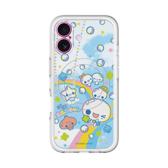 スリムプロテクションプレミアムケース with MagSafe［ ぷくぷくあわわちゃん - レインボー ］